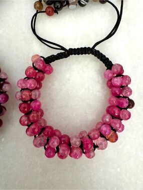 $175 NEW Sundance Faceted Pink Quartz Pull-tie Bracelet 🌺~ Boho Chic!